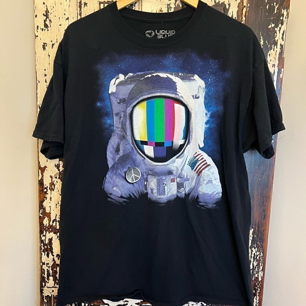 Liquid Blue 2012 Astronaut Spaceman Peace Blue T-Shirt Size XL.